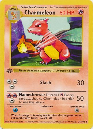 Charmeleon - 24/102 - Uncommon 1st Edition - Base Set 1st ...