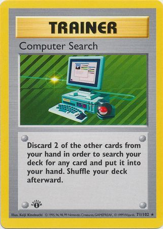 Computer Search 71/102 Trainer 1999 Base Set Unlimited Pokemon Cards NEAR MINT* 