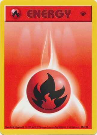 Fire Basic Energy Common Pokemon Card Gym Heroes 128/132