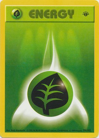 Grass Energy 99 102 Common 1st Edition Base Set 1st Edition Singles Grass Energy 99 102 Common 1st Edition Base Set 1st Edition Singles