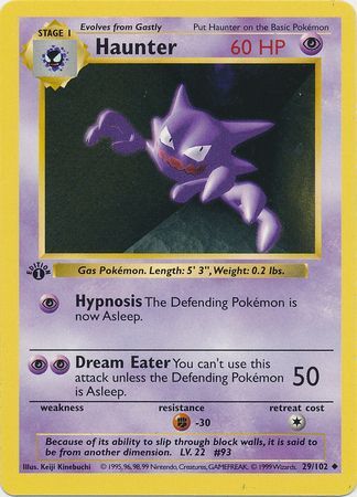 Haunter - 29/102 - Uncommon 1st Edition