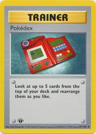 Near Mint Very Rare  Pokemon Pokedex 1999 Trainer Card 87/102  