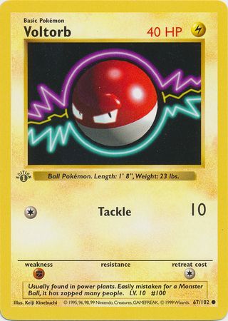 Voltorb 67 102 Common 1st Edition Base Set 1st Edition Singles Voltorb 67 102 Common 1st Edition Base Set 1st Edition Singles