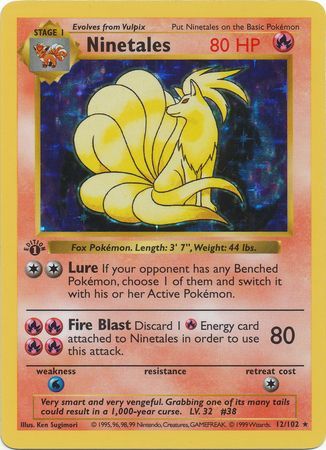 Ninetales 12102 Holo 1st Edition Base Set 1st Edition Singles Pokemon