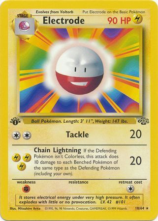 Electrode 18/64 Non-Holo Rare Jungle Pokemon Card Near Mint
