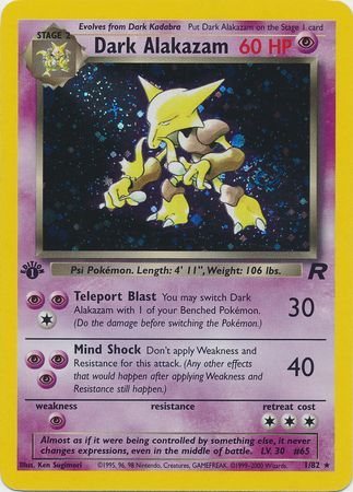 Dark Alakazam 1 82 Holo 1st Edition Team Rocket 1st Edition Singles Dark Alakazam 1 82 Holo 1st Edition Team Rocket 1st Edition Singles