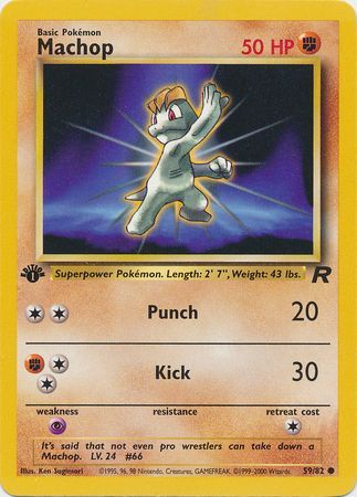 MACHOP 1st Edition Team Rocket Pokemon Card 59/82 