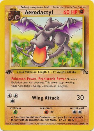 Empty 1st Edition Fossil Booster Packs Aerodactyl Artwork 