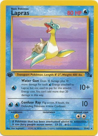 Lapras - 25/62 - Rare 1st Edition