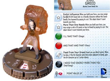 Greed 065 Chase Rare Justice League Trinity War Booster Set DC HeroClix Greed 065 Chase Rare Justice League Trinity War Booster Set DC HeroClix