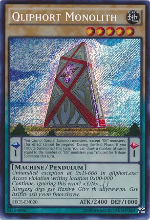 Qliphort Monolith SECE EN020 Secret Rare Unlimited Qliphort Monolith SECE EN020 Secret Rare Unlimited