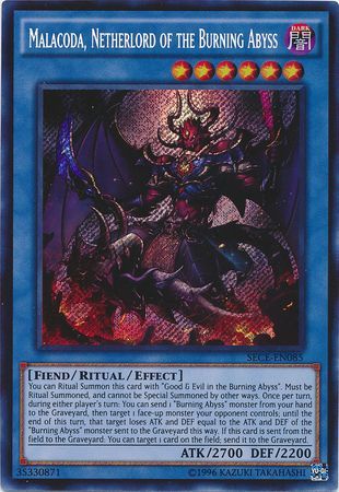 Malacoda Netherlord of the Burning Abyss SECE EN085 Secret Rare Unlimited Malacoda Netherlord of the Burning Abyss SECE EN085 Secret Rare Unlimited