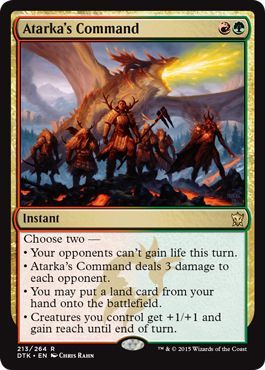 Atarka s Command 213 264 Dragons of Tarkir Singles Atarka s Command 213 264 Dragons of Tarkir Singles
