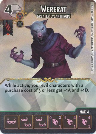 Wererat Greater Lycanthrope 91 138 Uncommon D D Dice Masters Battle for Faerun Singles Wererat Greater Lycanthrope 91 138 Uncommon D D Dice Masters Battle for Faerun Singles