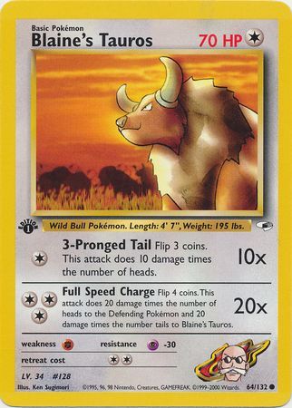 Blaine s Tauros 64 132 Common 1st Edition Blaine s Tauros 64 132 Common 1st Edition