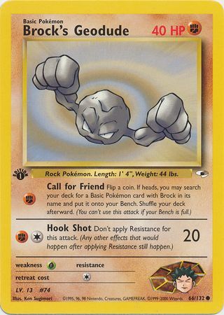 Brock's Geodude - 66/132 - Common 1st Edition