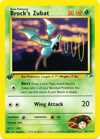 Brock s Zubat 24 132 Rare 1st Edition Gym Heroes 1st Edition Singles Brock s Zubat 24 132 Rare 1st Edition Gym Heroes 1st Edition Singles