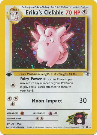 Erika s Clefable 3 132 Holo 1st Edition Gym Heroes 1st Edition Singles Erika s Clefable 3 132 Holo 1st Edition Gym Heroes 1st Edition Singles