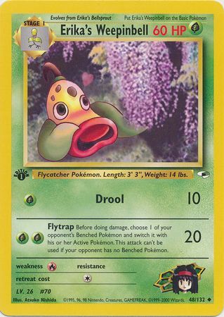 Erika s Weepinbell 48 132 Uncommon 1st Edition Gym Heroes 1st Edition Singles Erika s Weepinbell 48 132 Uncommon 1st Edition Gym Heroes 1st Edition Singles