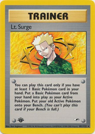 Lt Surge 101 132 Rare 1st Edition Gym Heroes 1st Edition Singles Lt Surge 101 132 Rare 1st Edition Gym Heroes 1st Edition Singles