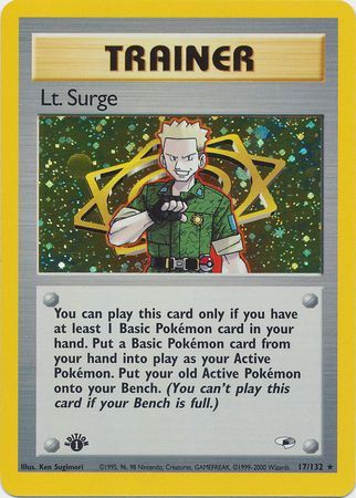 Lt Surge 17 132 Holo 1st Edition Gym Heroes 1st Edition Singles Lt Surge 17 132 Holo 1st Edition Gym Heroes 1st Edition Singles