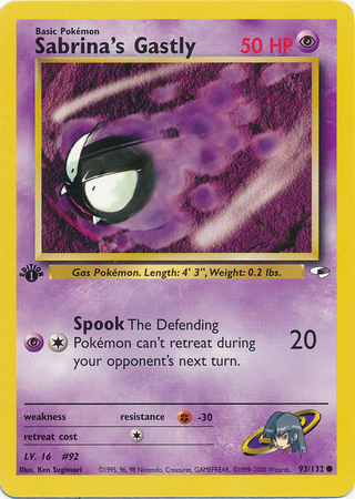 Sabrina s Gastly 93 132 Common 1st Edition Gym Heroes 1st Edition Singles Sabrina s Gastly 93 132 Common 1st Edition Gym Heroes 1st Edition Singles