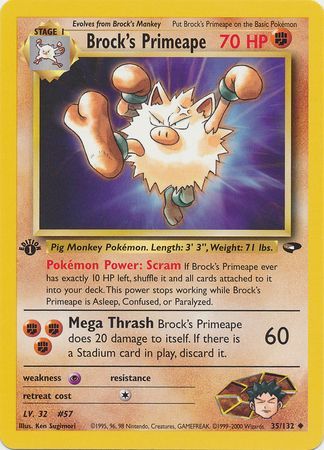 Brock s Primeape 35 132 Uncommon 1st Edition Gym Challenge 1st Edition Singles Brock s Primeape 35 132 Uncommon 1st Edition Gym Challenge 1st Edition Singles