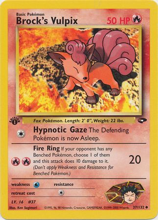 Unlimited PL Pokemon BROCK'S VULPIX Card GYM HEROES Set 73/132 Common PLAYED