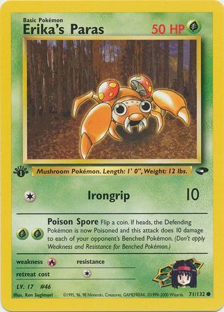 Erika s Paras 71 132 Common 1st Edition Gym Challenge 1st Edition Singles Erika s Paras 71 132 Common 1st Edition Gym Challenge 1st Edition Singles
