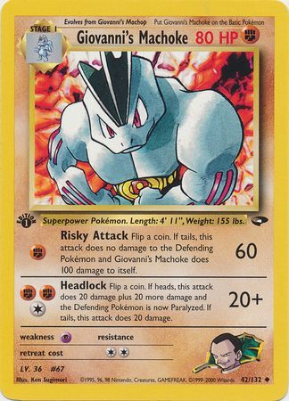 Giovanni s Machoke 42 132 Uncommon 1st Edition Gym Challenge 1st Edition Singles Giovanni s Machoke 42 132 Uncommon 1st Edition Gym Challenge 1st Edition Singles