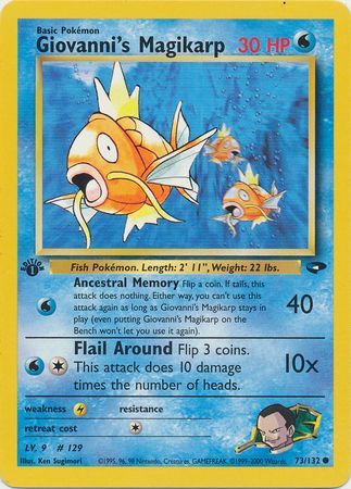 Giovanni s Magikarp 73 132 Common 1st Edition Gym Challenge 1st Edition Singles Giovanni s Magikarp 73 132 Common 1st Edition Gym Challenge 1st Edition Singles