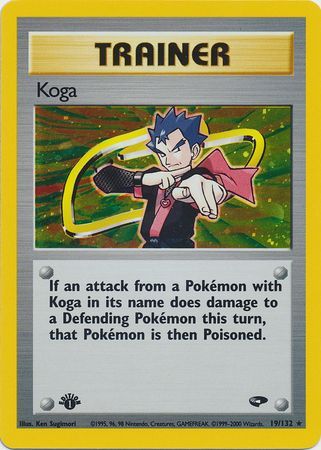 Koga's Tangela 1st Edition Gym Challenge Pokemon Card LP 