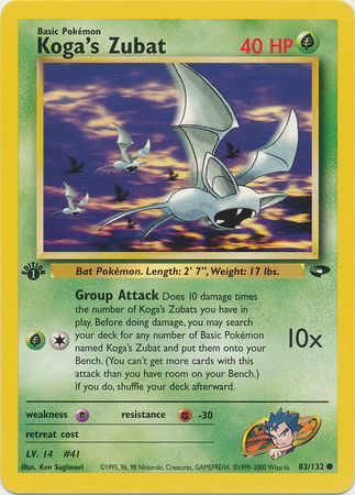 Koga s Zubat 83 132 Common 1st Edition Gym Challenge 1st Edition Singles Koga s Zubat 83 132 Common 1st Edition Gym Challenge 1st Edition Singles