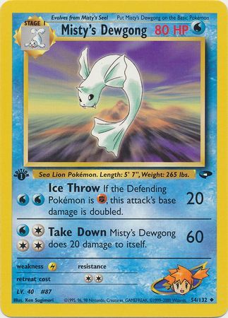 Misty s Dewgong 54 132 Uncommon 1st Edition Gym Challenge 1st Edition Singles Misty s Dewgong 54 132 Uncommon 1st Edition Gym Challenge 1st Edition Singles