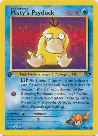 Misty s Psyduck 90 132 Common 1st Edition Gym Challenge 1st Edition Singles Misty s Psyduck 90 132 Common 1st Edition Gym Challenge 1st Edition Singles