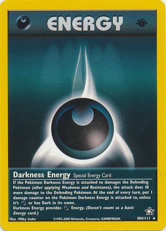 Darkness Energy 104 111 Rare 1st Edition Neo Genesis 1st Edition Singles Darkness Energy 104 111 Rare 1st Edition Neo Genesis 1st Edition Singles