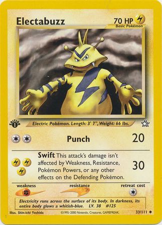 Electabuzz 33 111 Uncommon 1st Edition Neo Genesis 1st Edition Singles Electabuzz 33 111 Uncommon 1st Edition Neo Genesis 1st Edition Singles