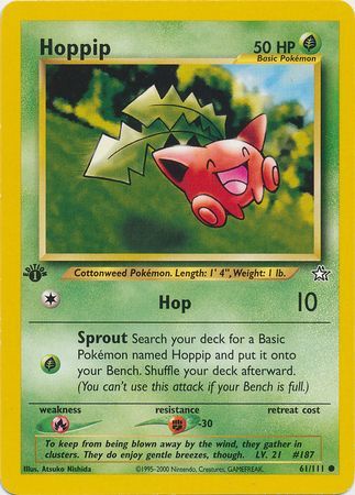 HOPPIP 55/75 ⎜1st Edition⎜ Neo Discovery Common Vintage Pokemon 35%-50% Off 4+ 