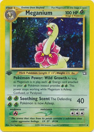 On sale Pokemon 1st edition meganium holo neo genisis