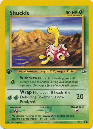 Shuckle 72 111 Common 1st Edition Neo Genesis 1st Edition Singles Shuckle 72 111 Common 1st Edition Neo Genesis 1st Edition Singles