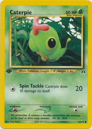 Caterpie 53 75 Common 1st Edition Neo Discovery 1st Edition Singles Caterpie 53 75 Common 1st Edition Neo Discovery 1st Edition Singles