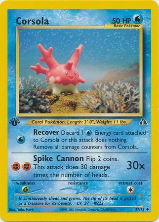 Corsola 37 75 Uncommon 1st Edition Neo Discovery 1st Edition Singles Corsola 37 75 Uncommon 1st Edition Neo Discovery 1st Edition Singles