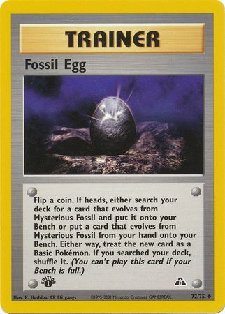 Fossil Egg 72 75 Uncommon 1st Edition Neo Discovery 1st Edition Singles Fossil Egg 72 75 Uncommon 1st Edition Neo Discovery 1st Edition Singles