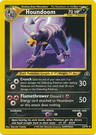 Houndoom 23 75 Rare 1st Edition Neo Discovery 1st Edition Singles Houndoom 23 75 Rare 1st Edition Neo Discovery 1st Edition Singles
