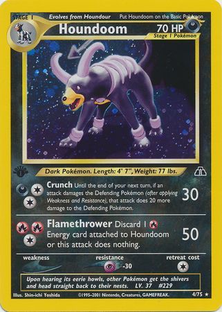 Houndoom 4 75 Holo 1st Edition Houndoom 4 75 Holo 1st Edition