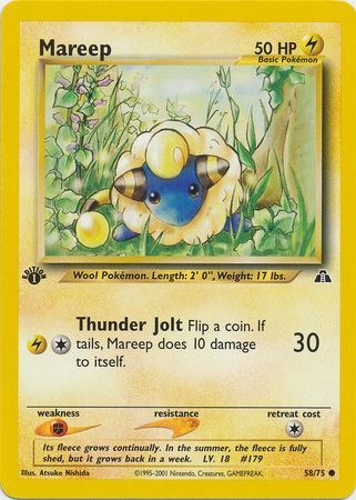 Mareep 58 75 Common 1st Edition Neo Discovery 1st Edition Singles Mareep 58 75 Common 1st Edition Neo Discovery 1st Edition Singles