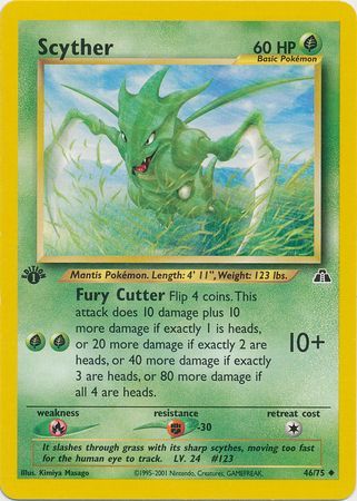 Scyther 46 75 Uncommon 1st Edition Scyther 46 75 Uncommon 1st Edition