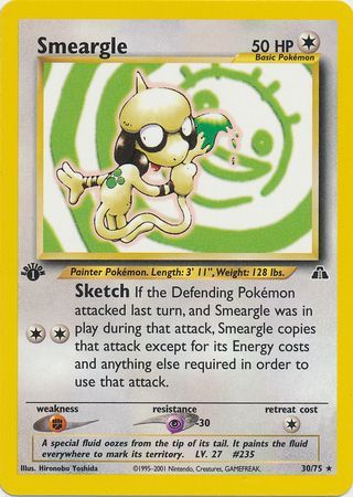 Smeargle 30 75 Rare 1st Edition Smeargle 30 75 Rare 1st Edition