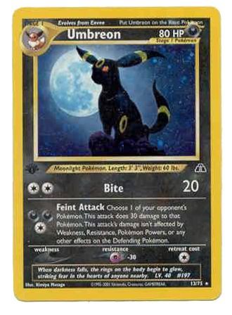 送料無料商品 |  公式 オンライン - Umbreon 13/75 Neo Ed 1st Played Edition 1st Holo - ポケモンカードゲーム