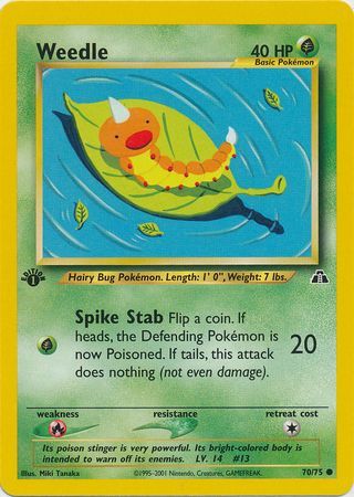 Weedle 70 75 Common 1st Edition Weedle 70 75 Common 1st Edition